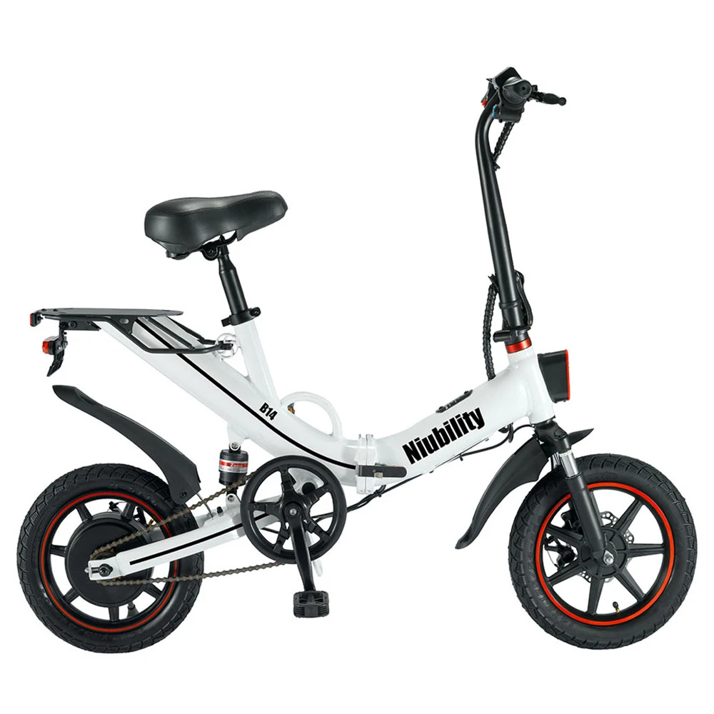 Niubility B14 Electric Moped Folding Bike 14 Inch 15Ah Battery Up To 100KM Mileage Max 25km/h 400W Motor Double Disc Brake - White