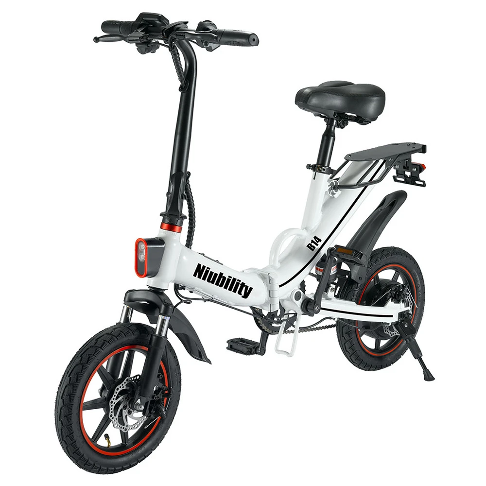 Niubility B14 Electric Moped Folding Bike 14 Inch 15Ah Battery Up To 100KM Mileage Max 25km/h 400W Motor Double Disc Brake - White - Image 3