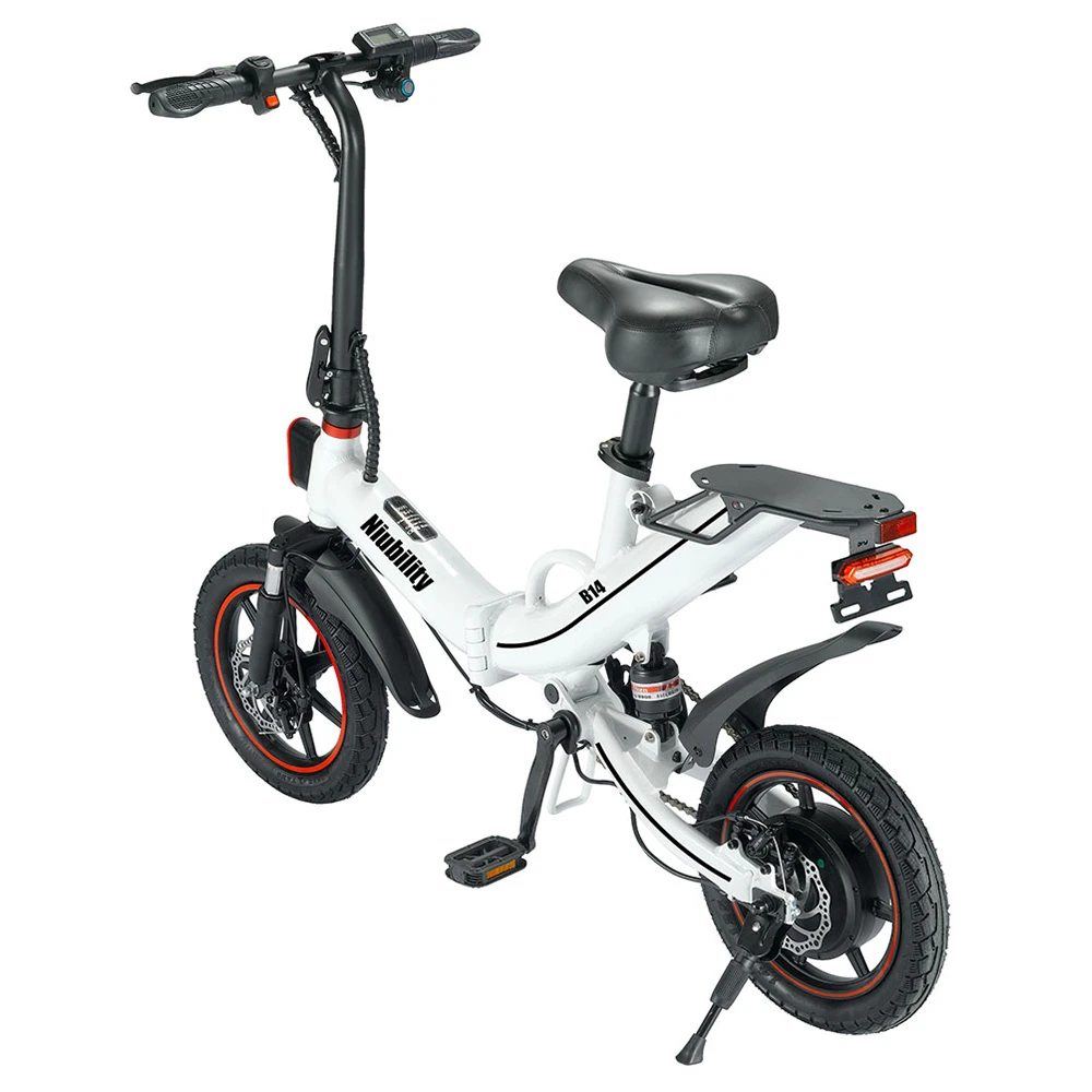 Niubility B14 Electric Moped Folding Bike 14 Inch 15Ah Battery Up To 100KM Mileage Max 25km/h 400W Motor Double Disc Brake - White - Image 2