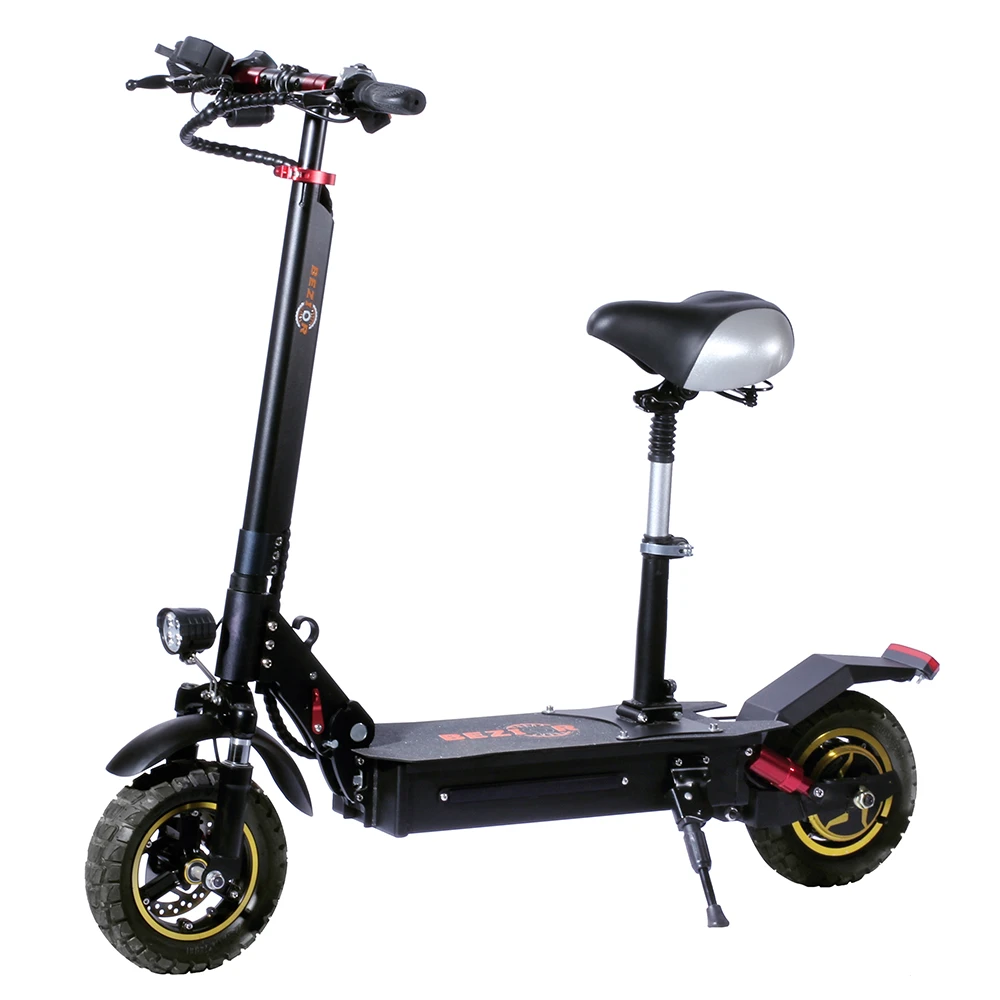 BEZIOR S1 Off-Road Electric Scooter 13Ah Battery 1000W Motor Up To 50KM Travel Mileage 10 Inch Wheel 45Km/h Disk Brake Aluminum Alloy Body - Black - Image 2