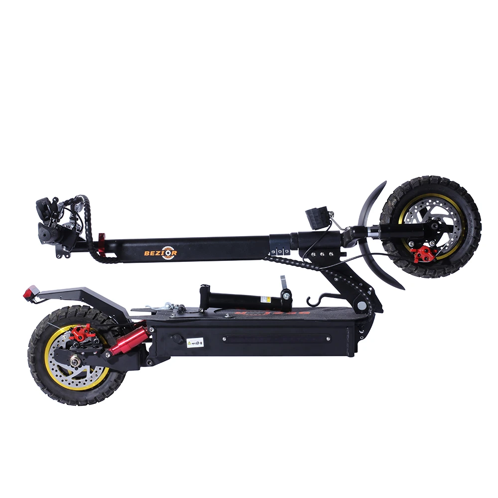 BEZIOR S1 Off-Road Electric Scooter 13Ah Battery 1000W Motor Up To 50KM Travel Mileage 10 Inch Wheel 45Km/h Disk Brake Aluminum Alloy Body - Black - Image 3