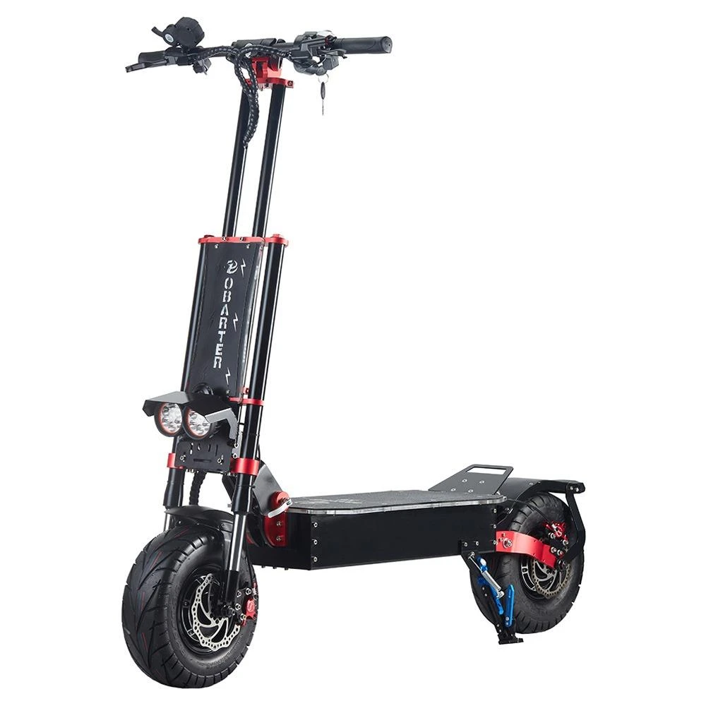 OBARTER X5 Folding Electric Sport Scooter 13" Off-road Tyre 2800W X2 Brushless Motor 60V 30Ah Battery BMS 3 Speed Modes Oil Disc Brake Max Speed 85KM/h LED Display 65km-75km Long Range - Black