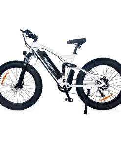 ONESPORT ONES1 Electric Bike 26*4.0 Inch Fat Tires 48V 500W Motor 10Ah Battery 25Km/h Max Speed Shimano 7 Speed - White
