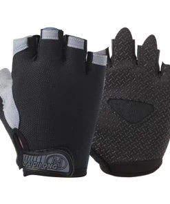 Outdoor Sports Cycling Half Finger Gloves Absorbing Sweat Design Size L - Black And Gray