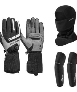ROCKBROS Bicycles Heating Gloves L & Face Mask Headwear Hat & Winter Cycle Knee Pad Equipment Pack