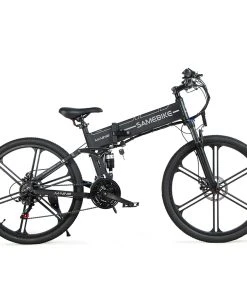 SAMEBIKE LO26 II Smart Folding Electric Moped Bike 500W Motor 10Ah Battery Max 35km/h SHIMANO 21 Gear Pure Electric Mode 35-40km Max Range 26 Inch Magnesium Alloy Rim Wheel - Black