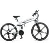 SAMEBIKE LO26 II Smart Folding Electric Moped Bike 500W Motor 10Ah Battery Max 35km/h SHIMANO 21 Gear Pure Electric Mode 35-40km Max Range 26 Inch Magnesium Alloy Rim Wheel - White