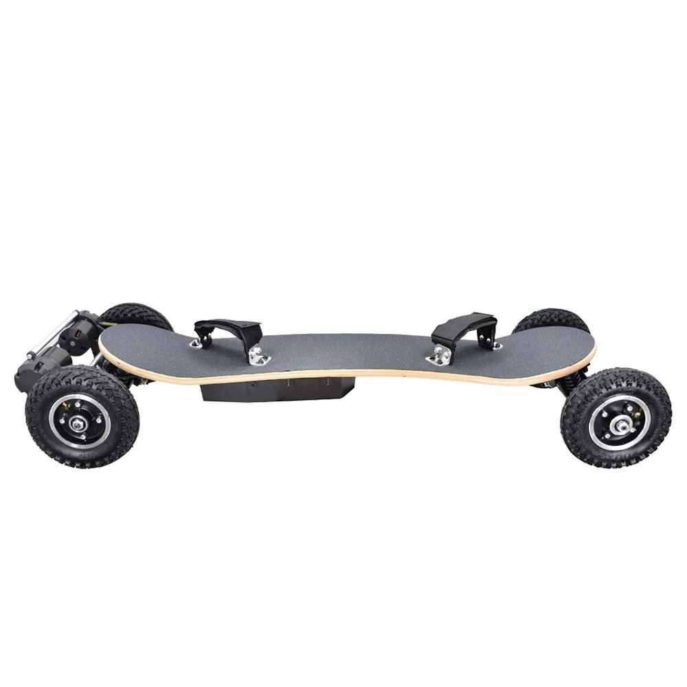 SYL-08 V3 Version Electric Off Road Skateboard With Remote Control 1450W Motor Up To 38km/h 10Ah Battery Maple Plank 8 Inch Wheel Max Load 130kg Left Foot Front Regular Stance - Black - Image 2