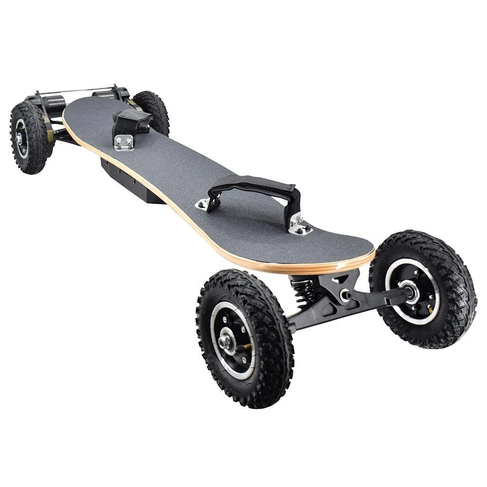 SYL-08 V3 Version Electric Off Road Skateboard With Remote Control 1450W Motor Up To 38km/h 10Ah Battery Maple Plank 8 Inch Wheel Max Load 130kg Left Foot Front Regular Stance - Black - Image 2