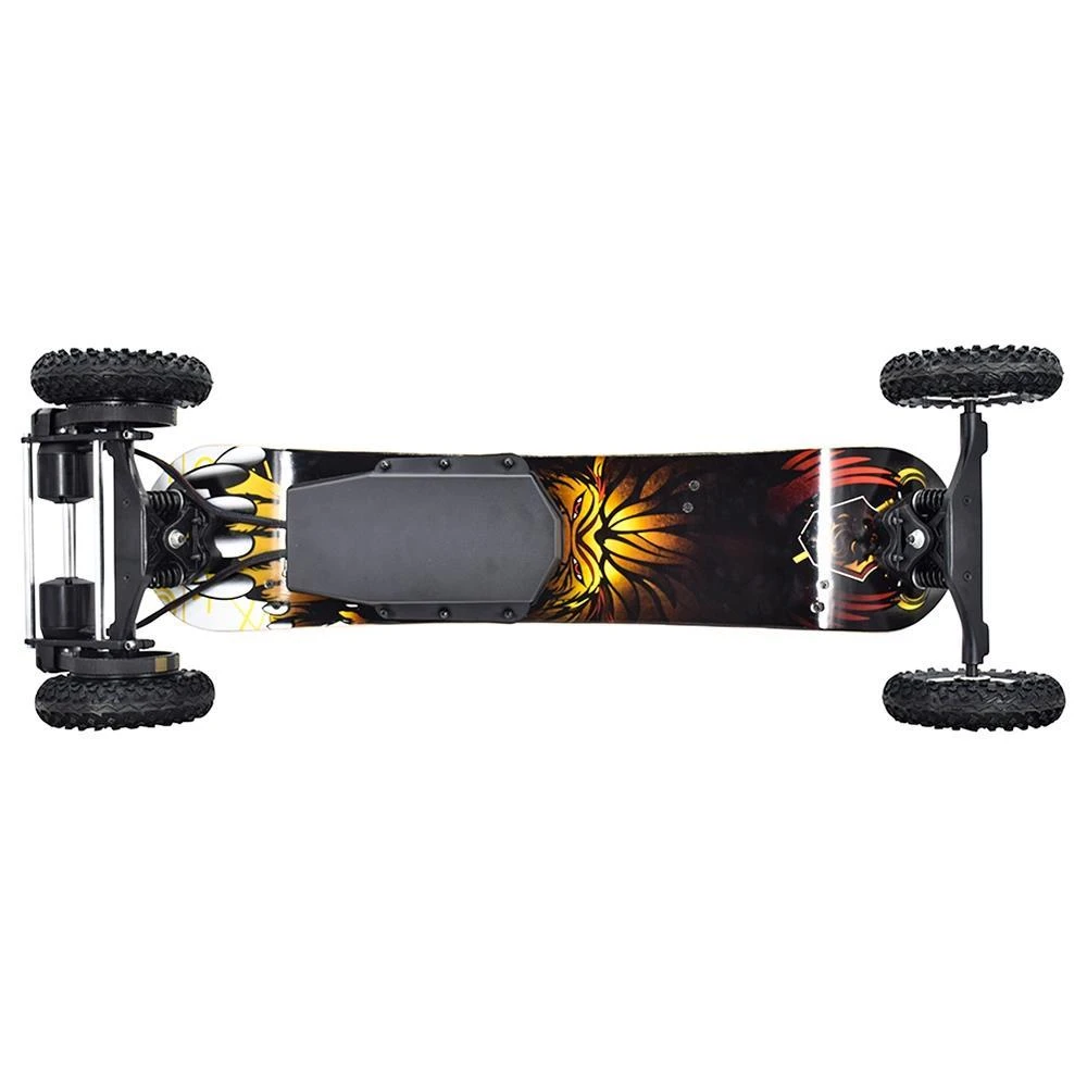 SYL-08 V3 Version Electric Off Road Skateboard With Remote Control 1450W Motor Up To 38km/h 10Ah Battery Maple Plank 8 Inch Wheel Max Load 130kg Left Foot Front Regular Stance - Black - Image 4