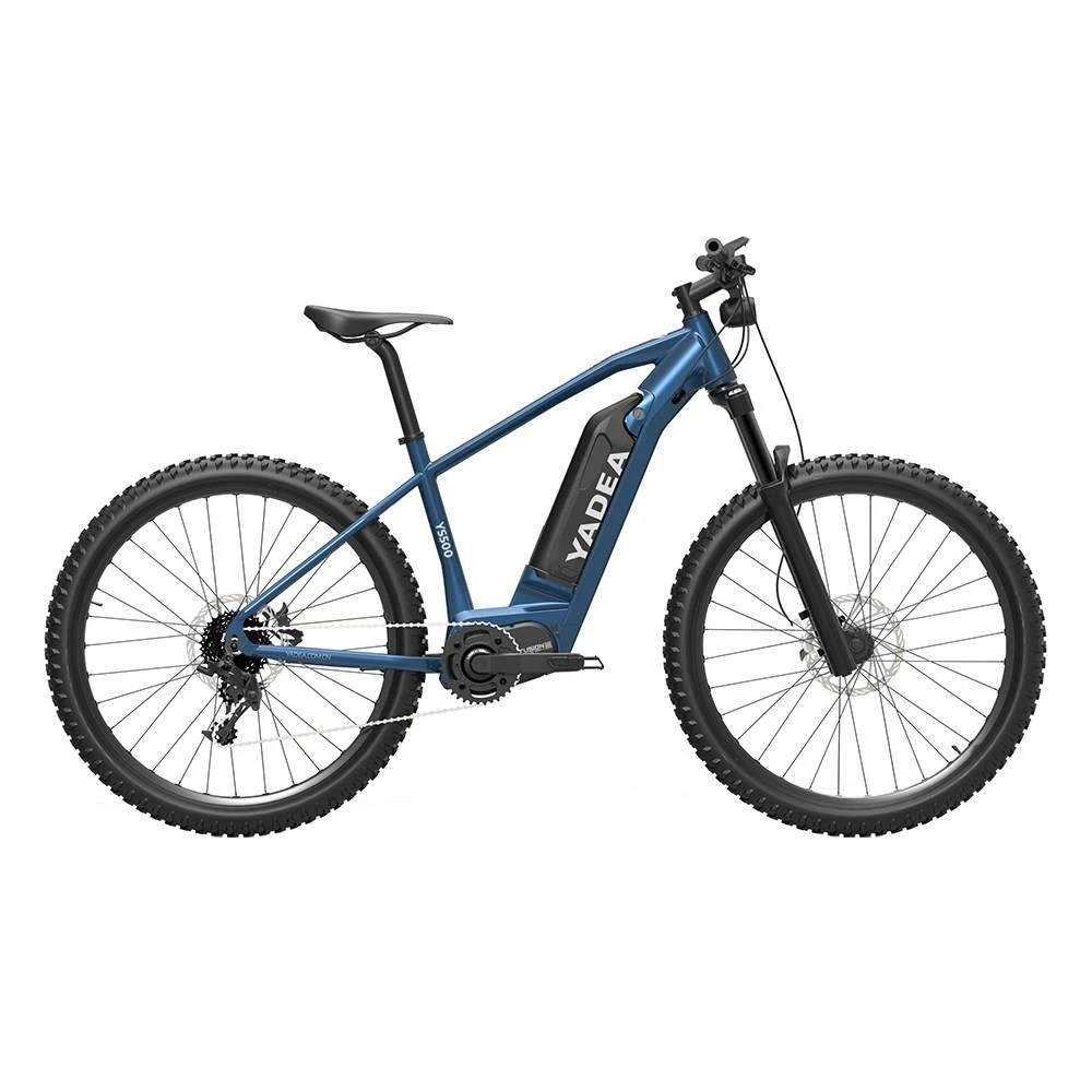 Yadea YS500 27.5 Inch Touring Electric Bike 350W Fusion Mid Drive Motor Shimano BL-MT200 Brake 13Ah LG Cell Battery LCD Display 25KM/H Up To 80-100Km - Blue