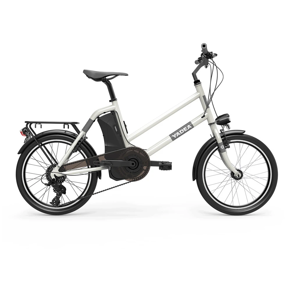 YADEA YT300 20 Inch Touring Electric City Bike 250W OKAWA Mid Drive Motor SHIMANO 7-Speed Rear Derailleur 36V 7.8Ah Removable Battery 25km/h Max Speed Up To 60km Max Range LED Headlight - White - Image 2