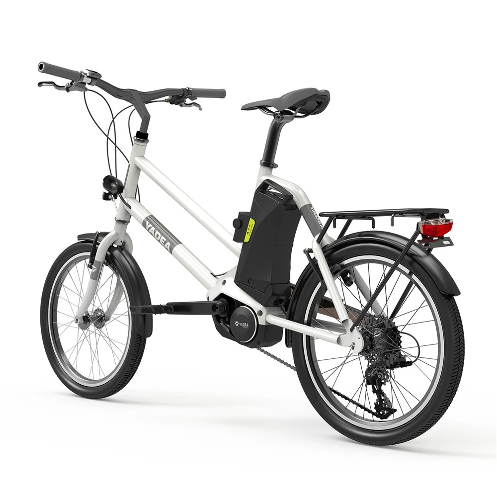 YADEA YT300 20 Inch Touring Electric City Bike 250W OKAWA Mid Drive Motor SHIMANO 7-Speed Rear Derailleur 36V 7.8Ah Removable Battery 25km/h Max Speed Up To 60km Max Range LED Headlight - White - Image 4